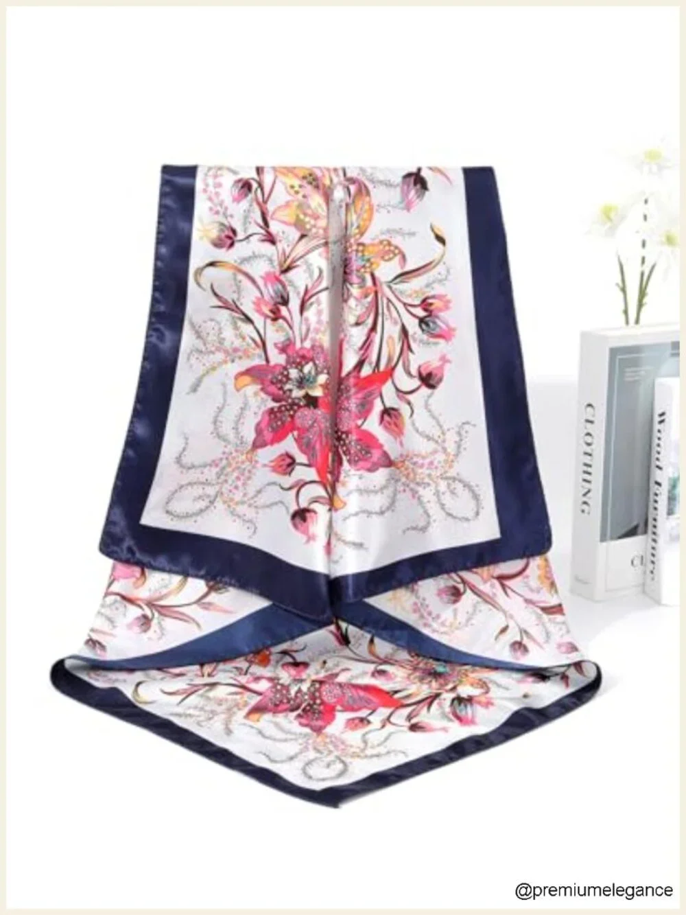 4Pcs 35in Satin Hair Scarf for Women Floral Wild Rag Silk Feeling Head Wrap
